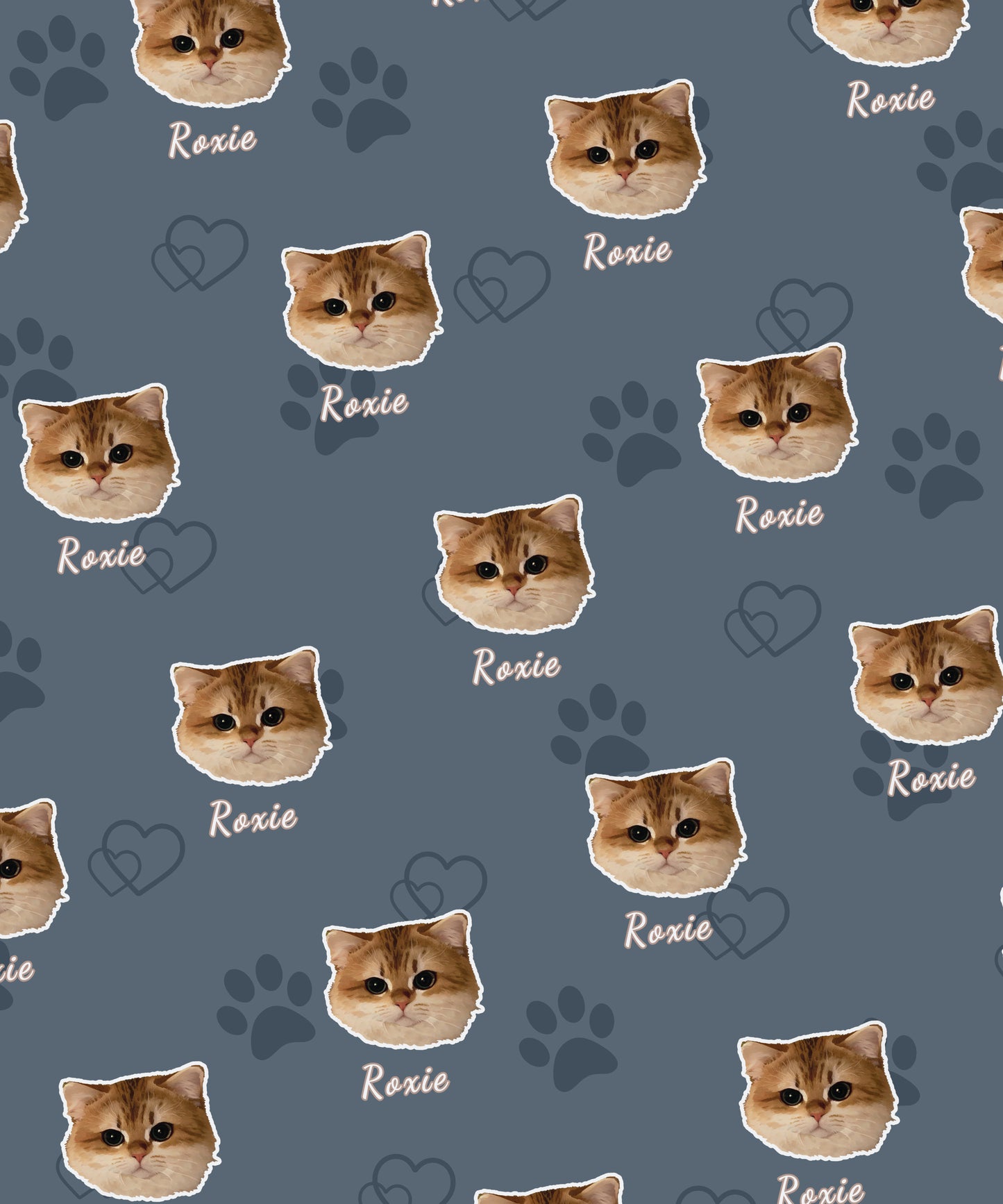 FurryDise-Custom Pet Portrait Blanket-Paw Print