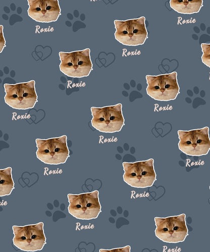 FurryDise-Custom Pet Portrait Blanket-Paw Print