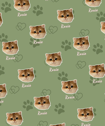 FurryDise-Custom Pet Portrait Blanket-Paw Print