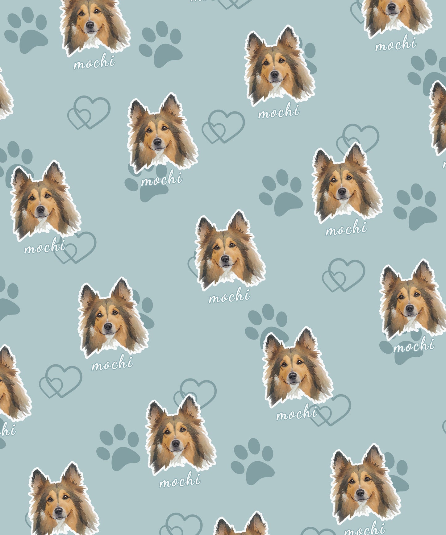 FurryDise-Custom Pet Portrait Blanket-Paw Print