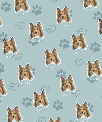 FurryDise-Custom Pet Portrait Blanket-Paw Print