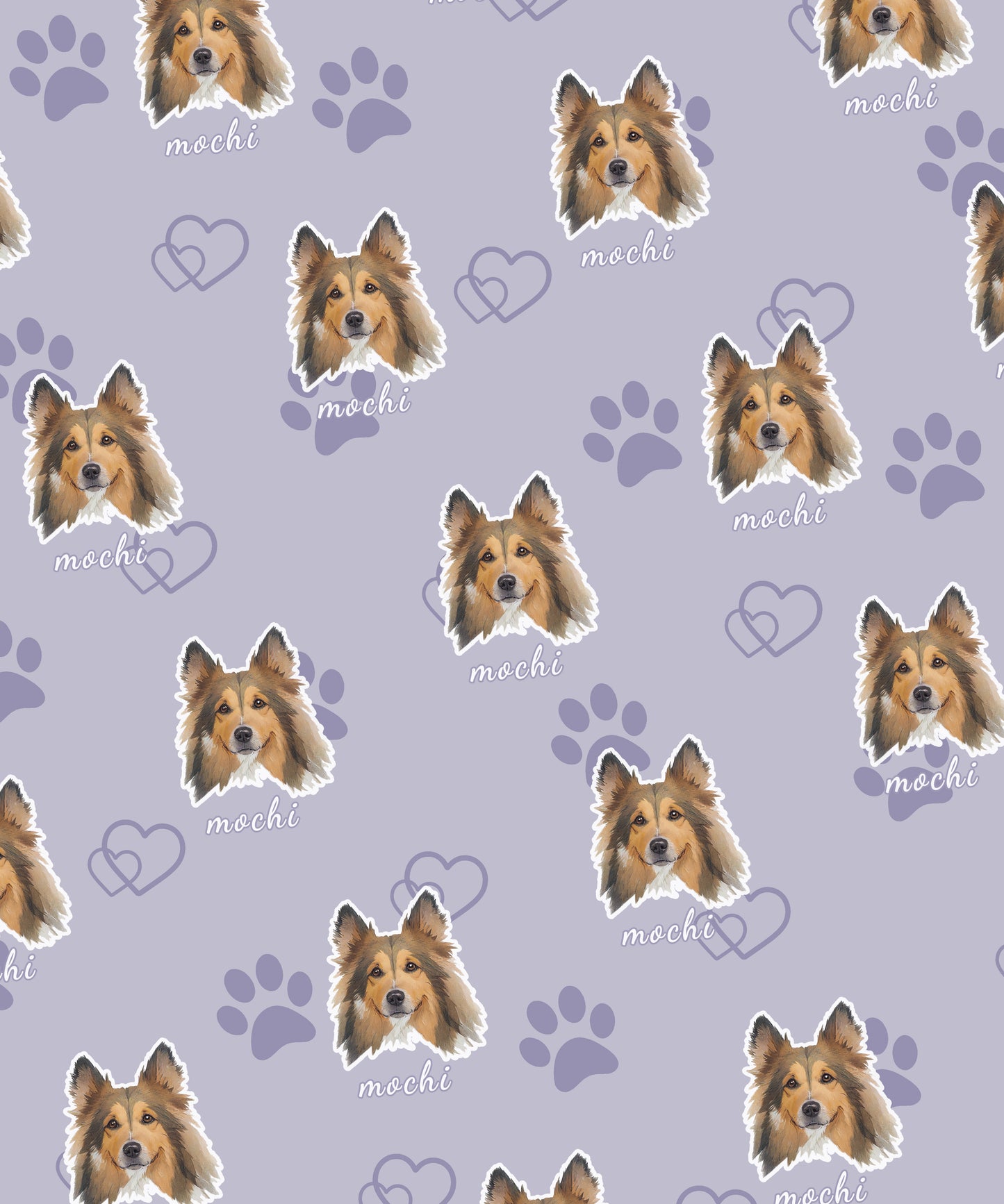 FurryDise-Custom Pet Portrait Blanket-Paw Print