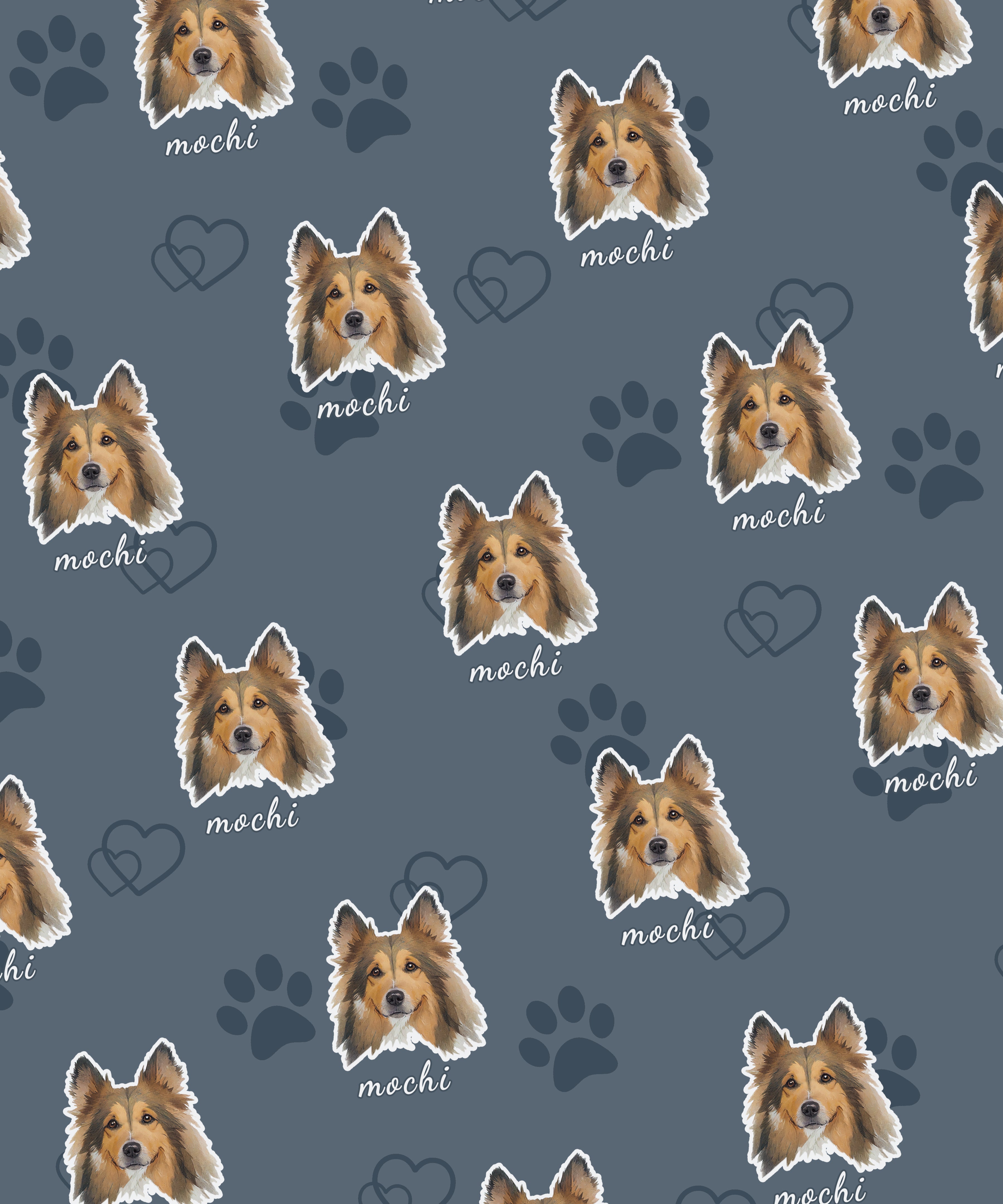 Custom Pet Portrait Blanket-Paw Print