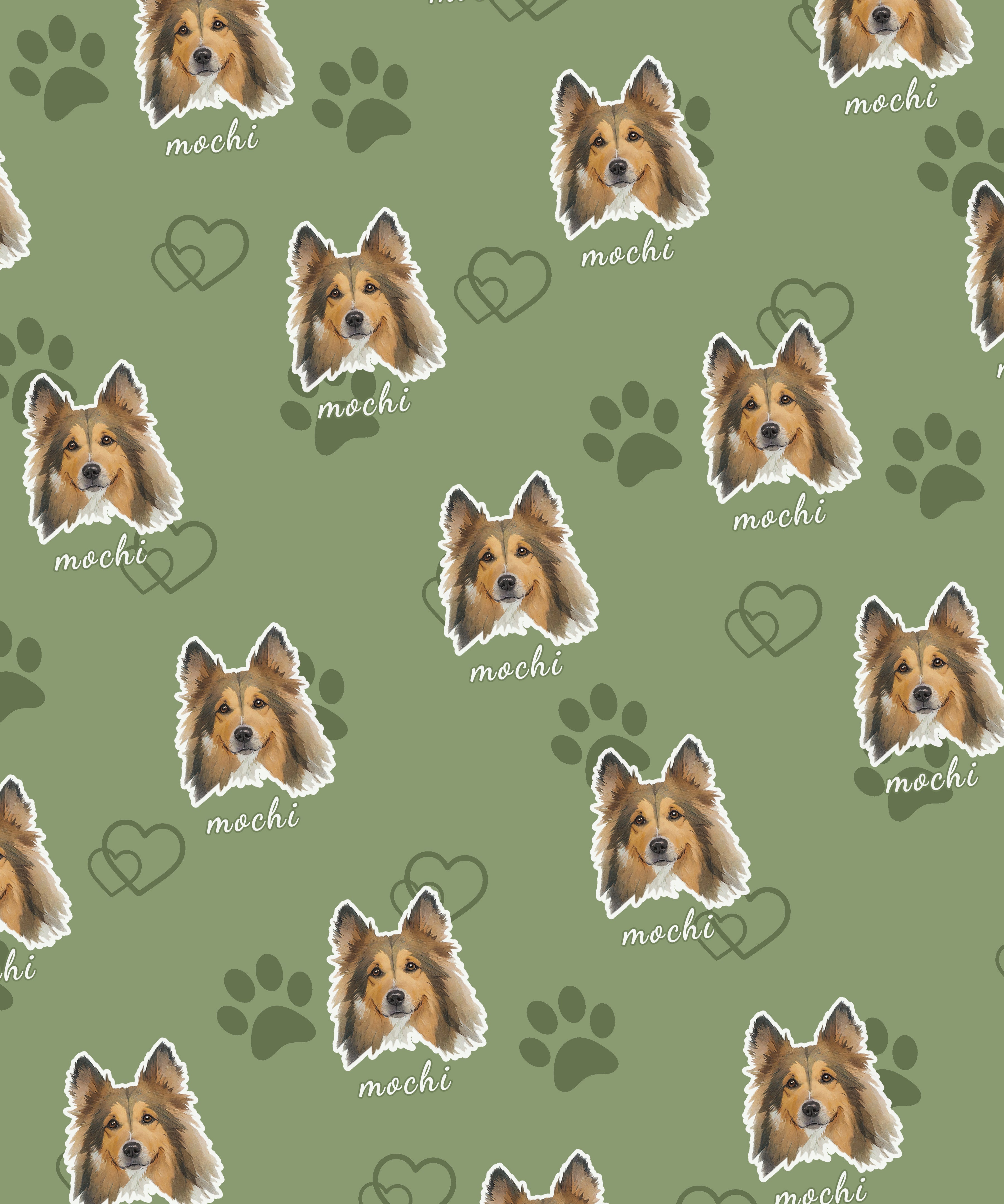 Custom Pet Portrait Blanket-Paw Print