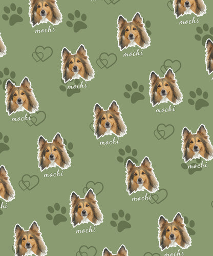 FurryDise-Custom Pet Portrait Blanket-Paw Print