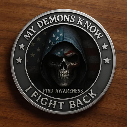 U.S. FIGHT BACK · Dual-Face PTSD Awareness Commemorative Medal