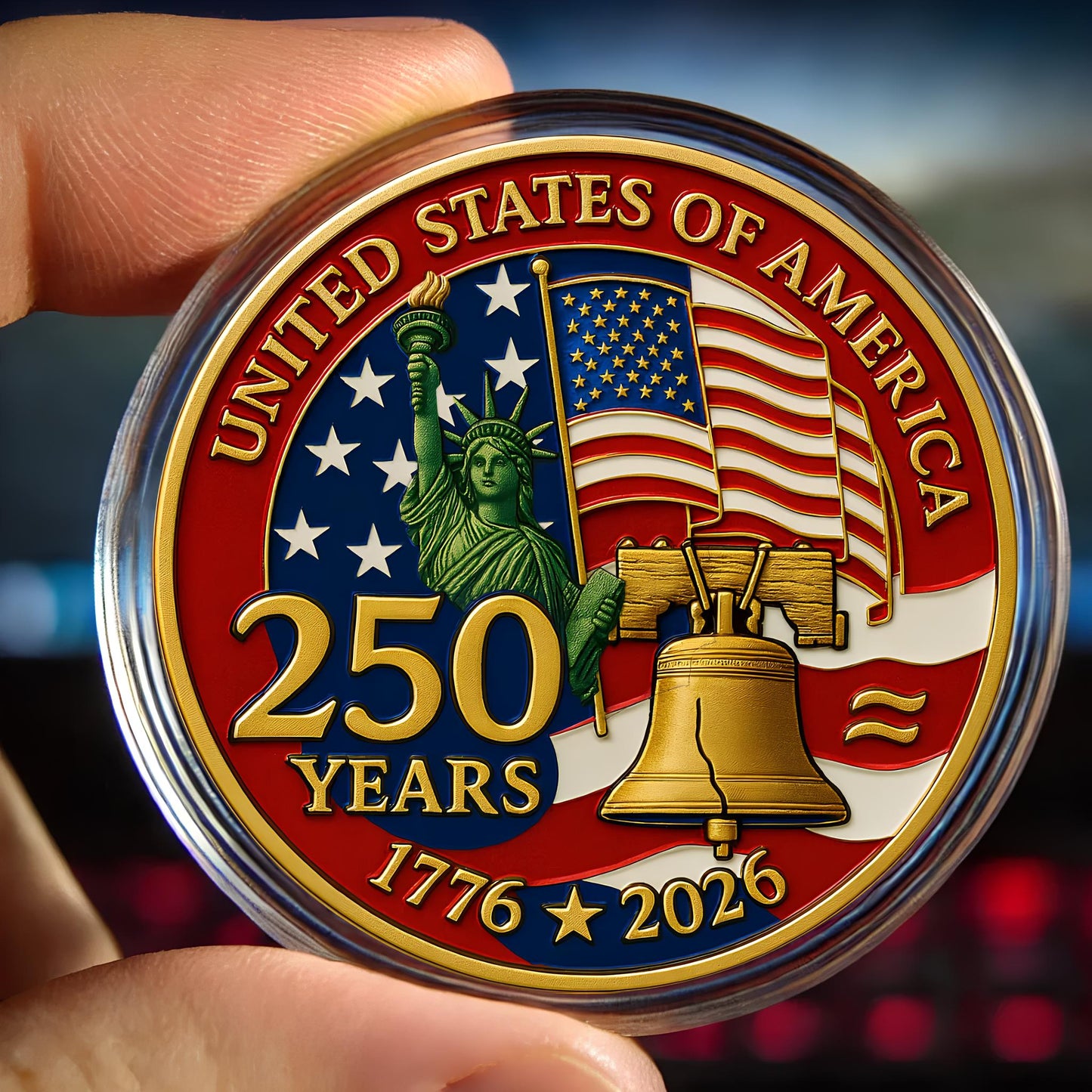 U.S. 250th Anniversary Commemorative Coin · The Epic of Liberty in Metal