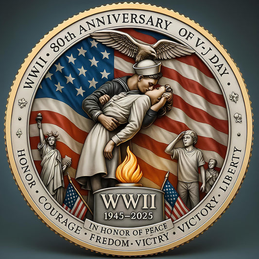 U.S.V-J Day 80th Anniversary Coin · Victory Kiss Commemorative Edition