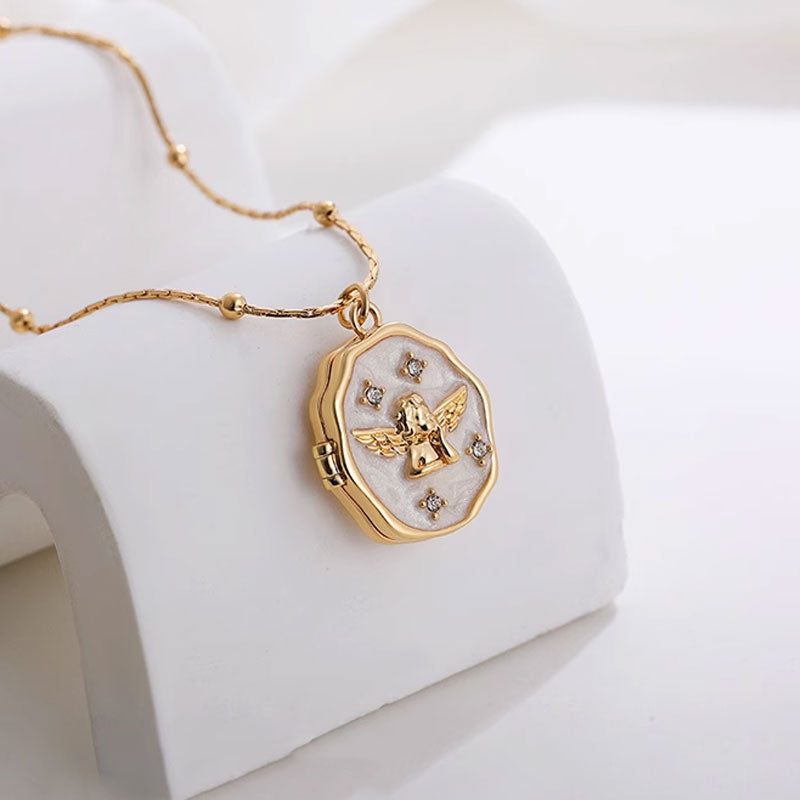 Angel Frame Pet Memorial Photo Locket Necklace