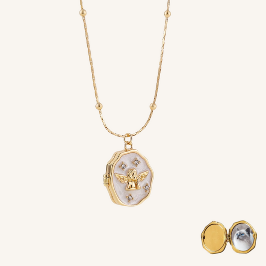 Angel Frame Pet Memorial Photo Locket Necklace