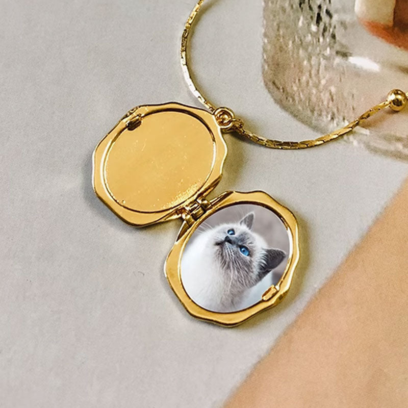 Angel Frame Pet Memorial Photo Locket Necklace