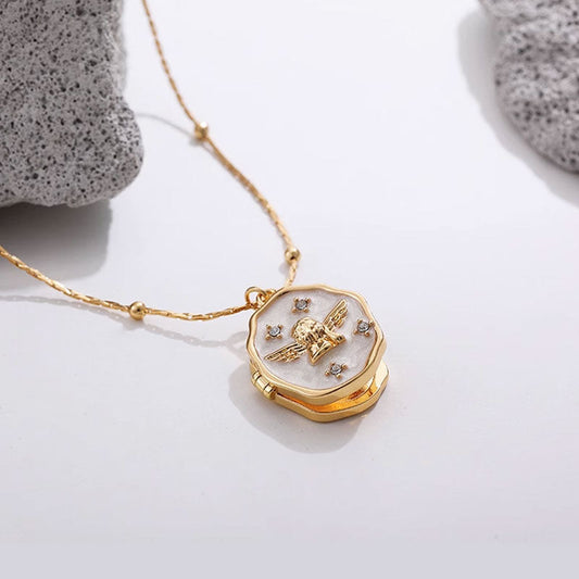 Angel Frame Pet Memorial Photo Locket Necklace