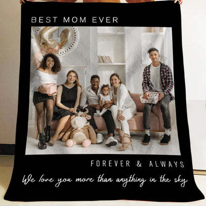 Best Mom Ever Custom Pet Photo Blanket