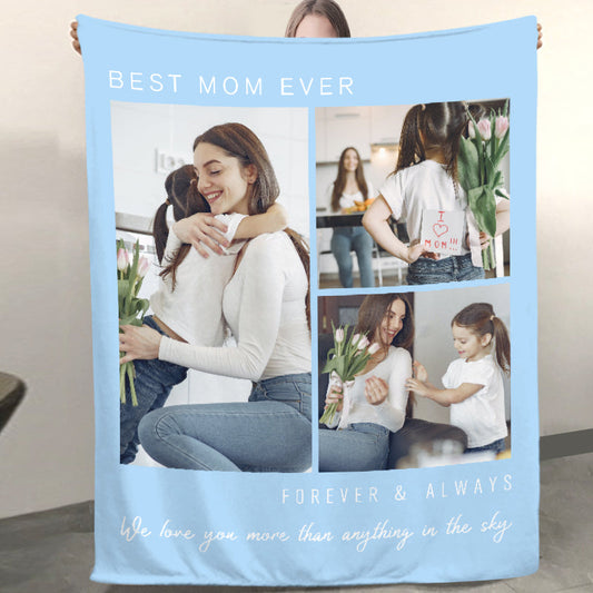 Best Mom Ever Custom Pet Photo Blanket