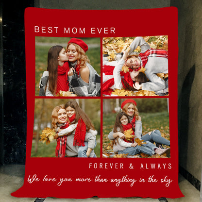 Best Mom Ever Custom Pet Photo Blanket