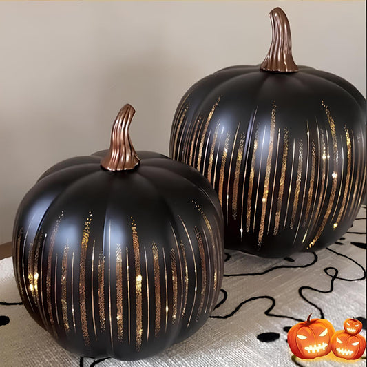 Starry Night Twinkling Glass Pumpkin Set