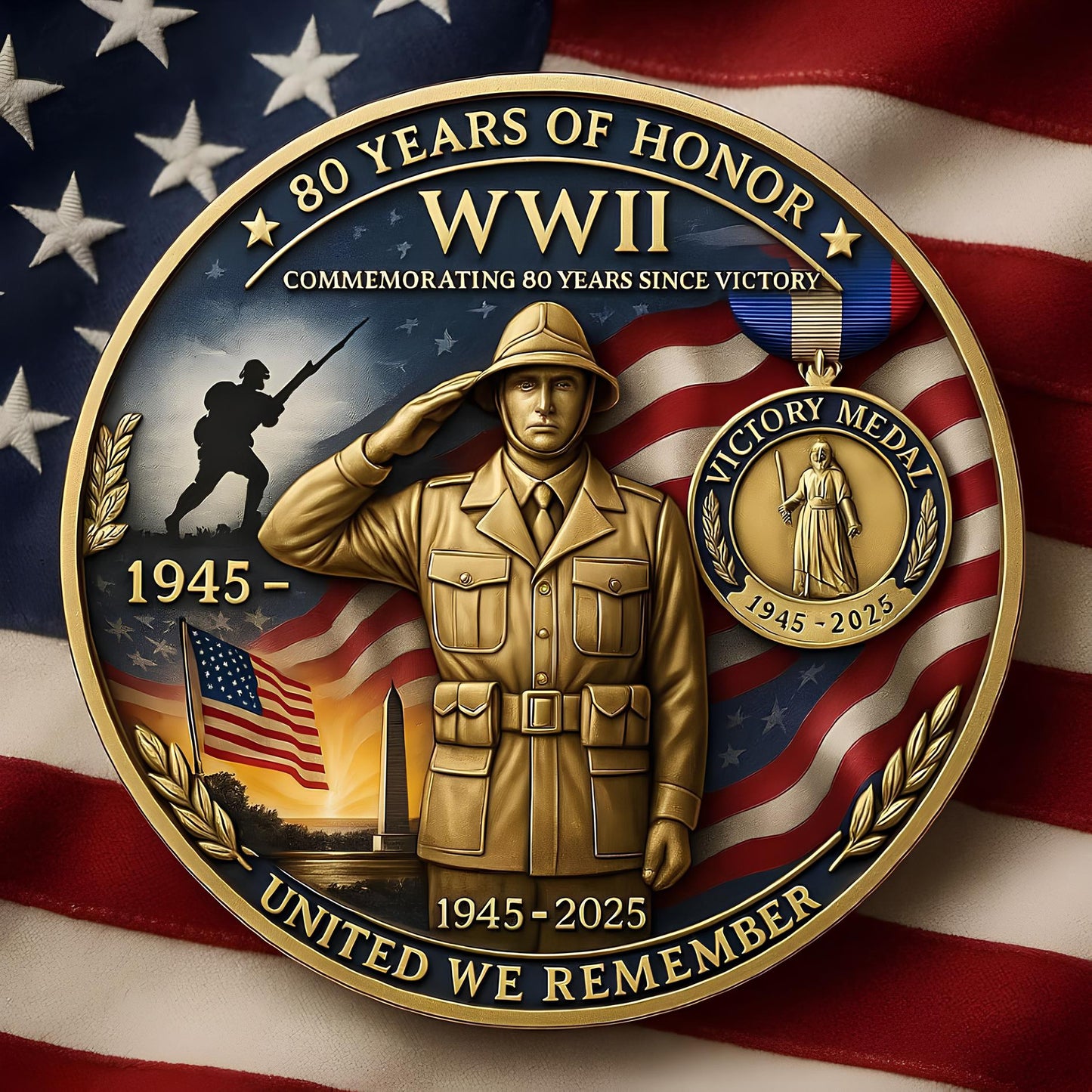 U.S.80th Anniversary · V-Day Valor Coin