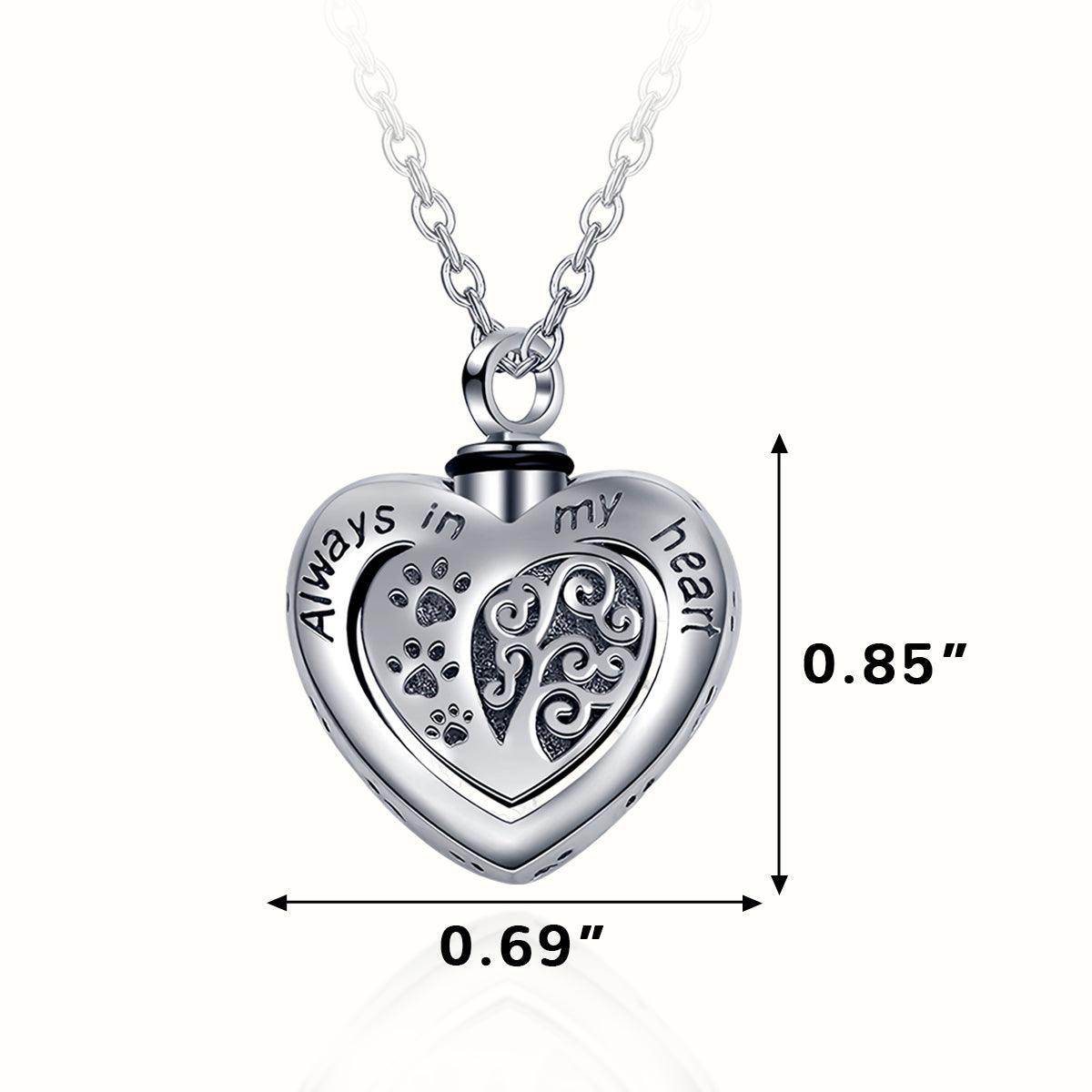 Cremation Urn Necklace - Always In My Heart - Furrydise