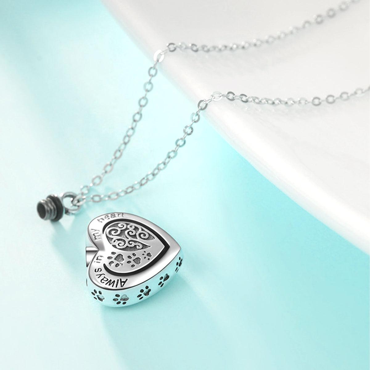 Cremation Urn Necklace - Always In My Heart - Furrydise