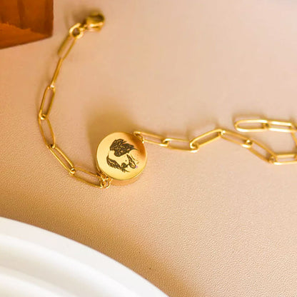Personalized Locket Bracelet with Paperclip Chain