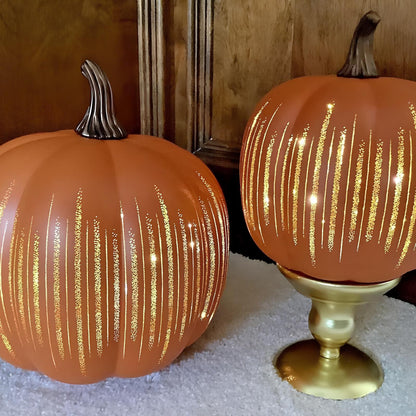 Starry Night Twinkling Glass Pumpkin Set