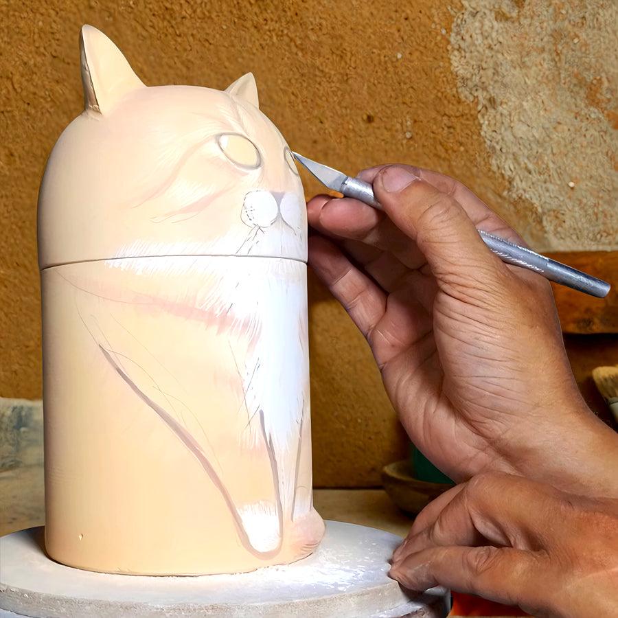 Hand Painted Cat Urn - Furrydise