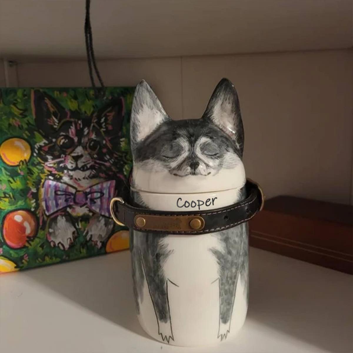 Hand Painted Cat Urn - Furrydise