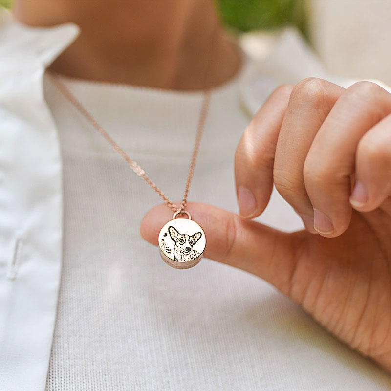 Memory of My Pet Personalized Engraved Locket Necklace