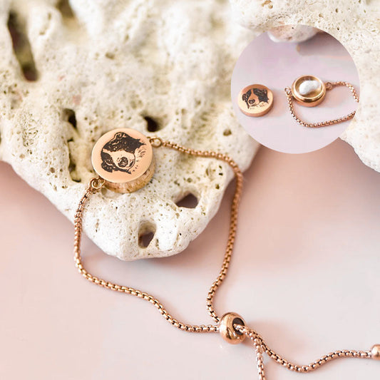 Personalized Engraved Locket Bracelet with Pet Face & Name