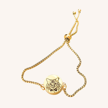 Personalized Engraved Locket Bracelet with Pet Face & Name