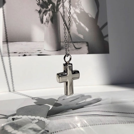 Cross Personalized Pet Memorial Cremation Urn Necklace