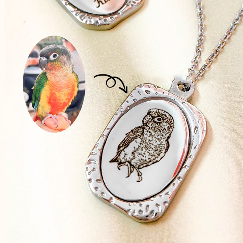 Memory Frame Personalized Engraved Pet Necklace