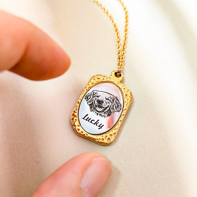 Memory Frame Personalized Engraved Pet Necklace