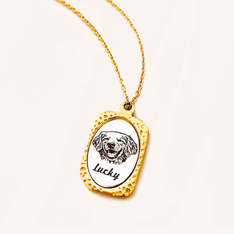 Memory Frame Personalized Engraved Pet Necklace