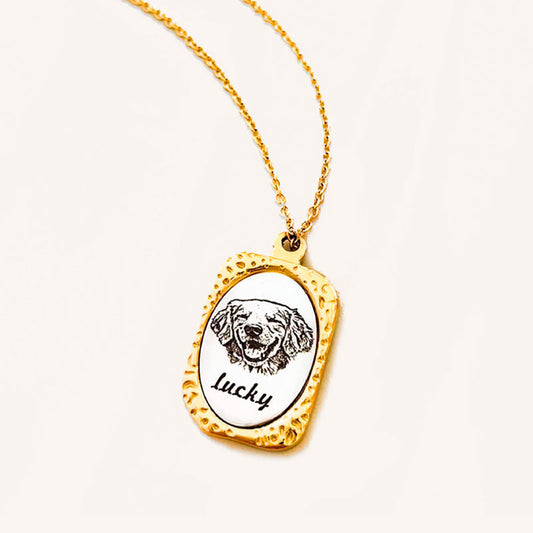 Memory Frame Personalized Engraved Pet Necklace