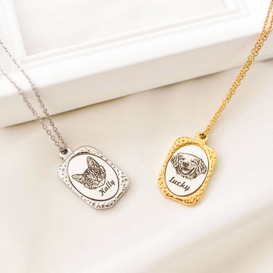 Memory Frame Personalized Engraved Pet Necklace