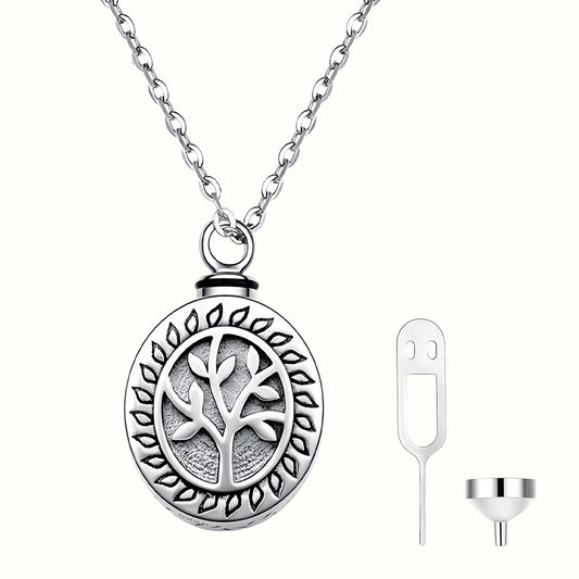 FurryDise-Sterling Silver Tree of Life Urn Necklace
